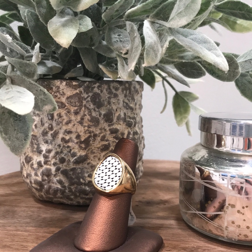 Size 6.5 Sterling silver with yellow plate ring